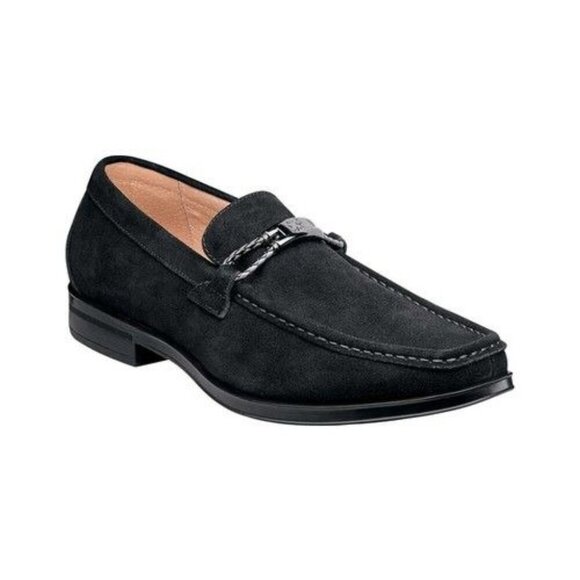 Stacy Adams Shoes Neville Moc Toe Bit Slip on Black Suede Size 15, NIB - Picture 1 of 14